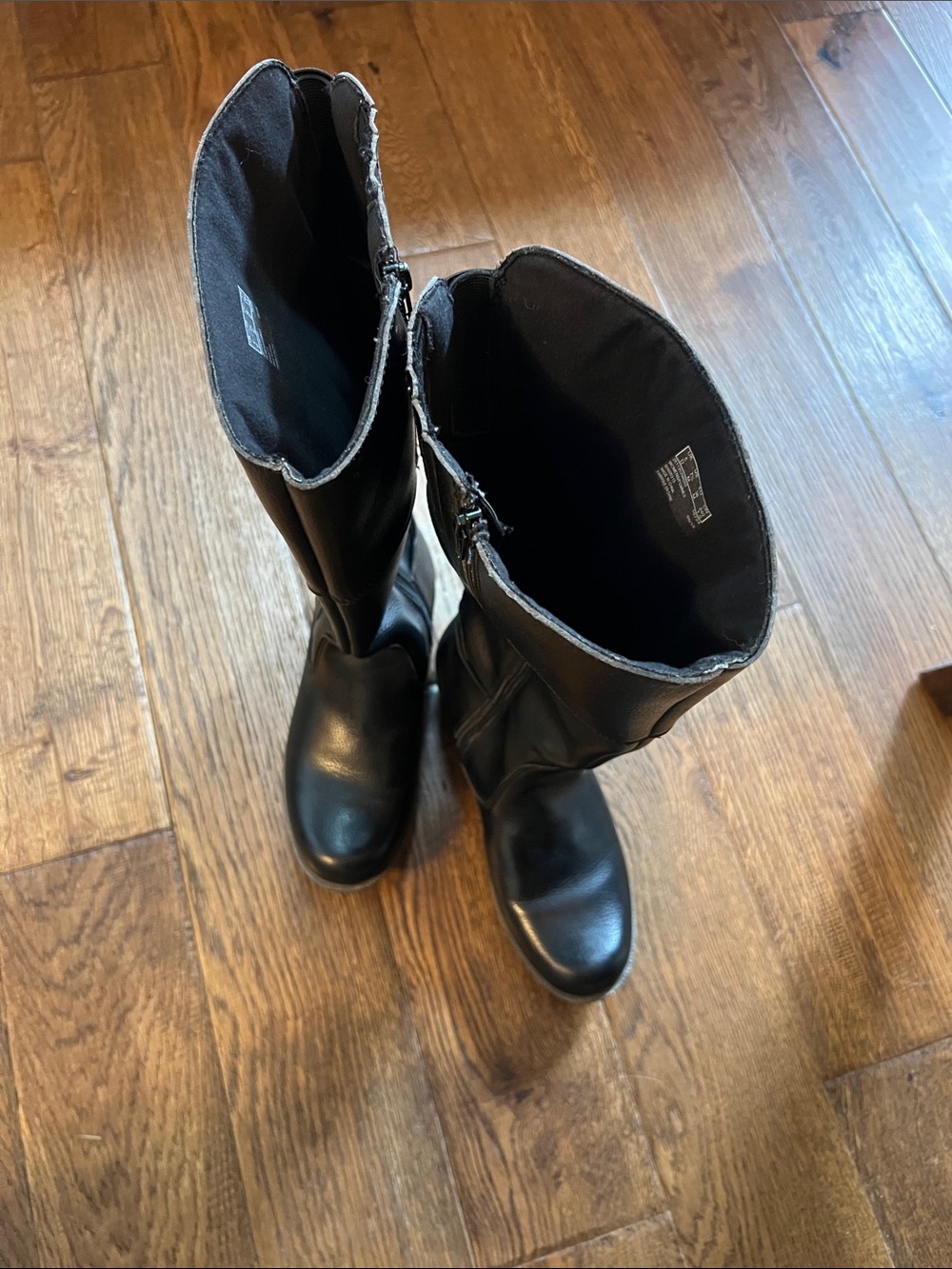 Clarks Black Over-the-Knee Leather Zip Boots
